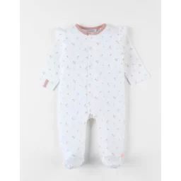 Pyjama 1 Pièce Fleuri En Jersey Rose