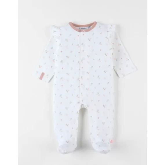 Pyjama 1 Pièce Fleuri En Jersey Rose
