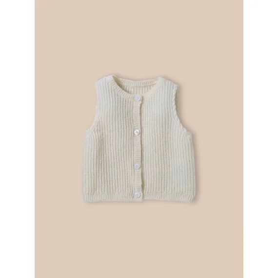Gilet Sans Manches Laine Et Mohair Ecru