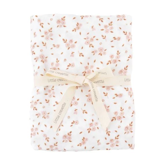 Maxi Lange Gaze De Coton Bio Fleurs Roses