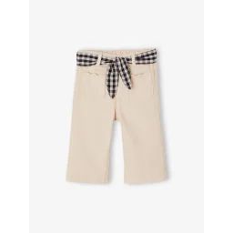 Pantalon large bébé fille beige poudré