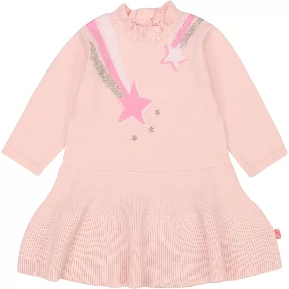 Robe évasée en tricot Fille Rose