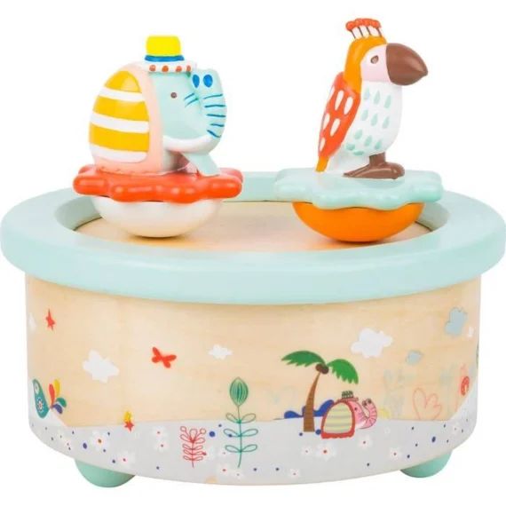 Boîte à musique – SMALL FOOT – Perroquéléphant – Bleu – H6 x Ø12 cm – H5,5 x Ø4 cm bleu