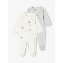 Lot de 2 dors-bien Moutons en velours bébé jaune pâle