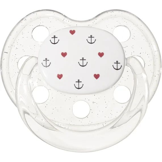 Sucette bébé physiologique ancres et coeurs (0-6 mois)