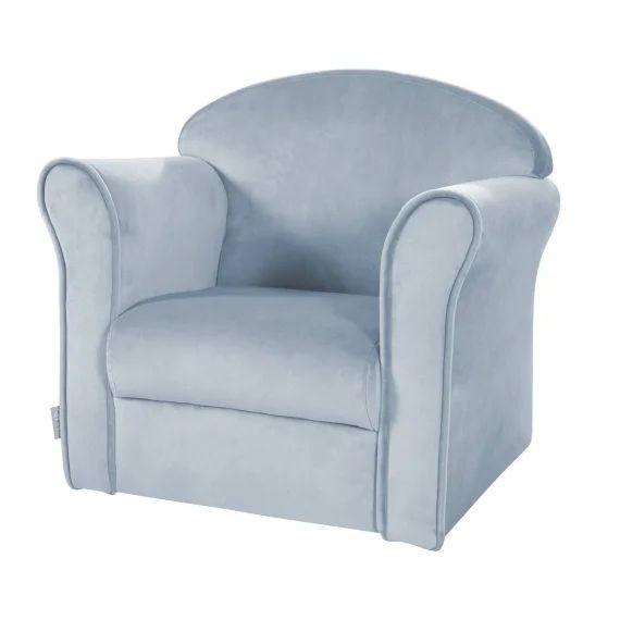 Fauteuil Club En Velours Avec Accoudoirs Arrondis Lil Sofa Bleu Clair