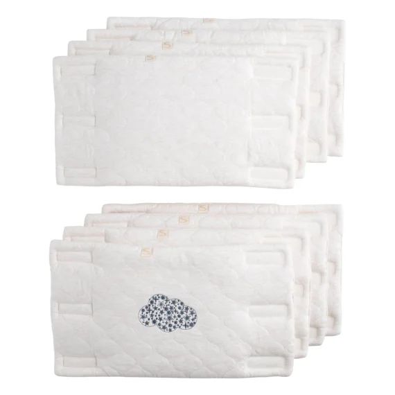 Protections De Barreaux De Lit En Coton Blanc/bleu