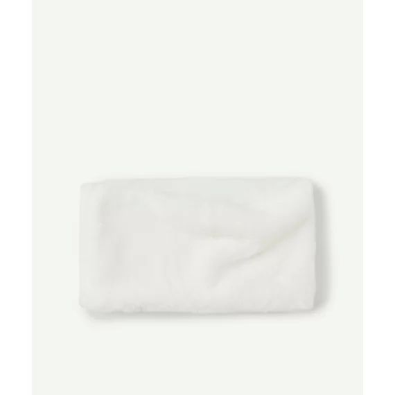 Snood tout doux blanc bébé fille en fibres recyclées