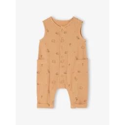 Combinaison en gaze de coton naissance cappuccino