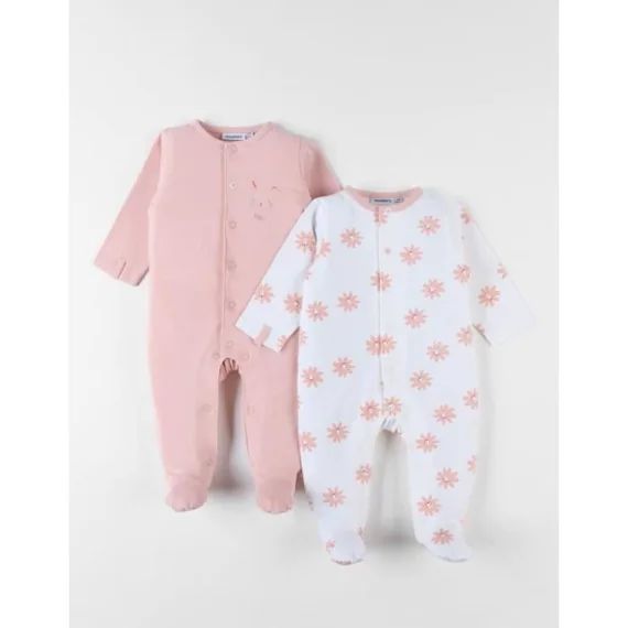 Ensemble De 2 Pyjamas 1 Pièce Écru/blush Rose