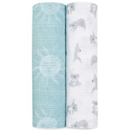 Lot de 2 maxi langes en coton Now + Zen (120 x 120 cm)