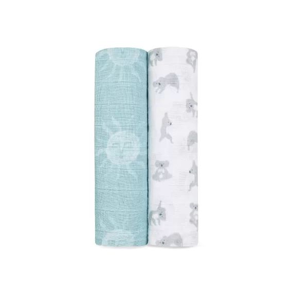 Lot de 2 maxi langes en coton Now + Zen (120 x 120 cm)