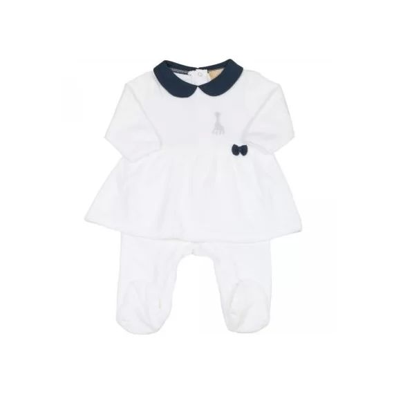 Pyjama robe en velours blanc Sophie la girafe (3 mois)