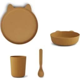 Coffret repas biodégradable Paul lapin moutarde (4 pièces)