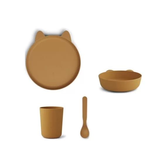Coffret repas biodégradable Paul lapin moutarde (4 pièces)