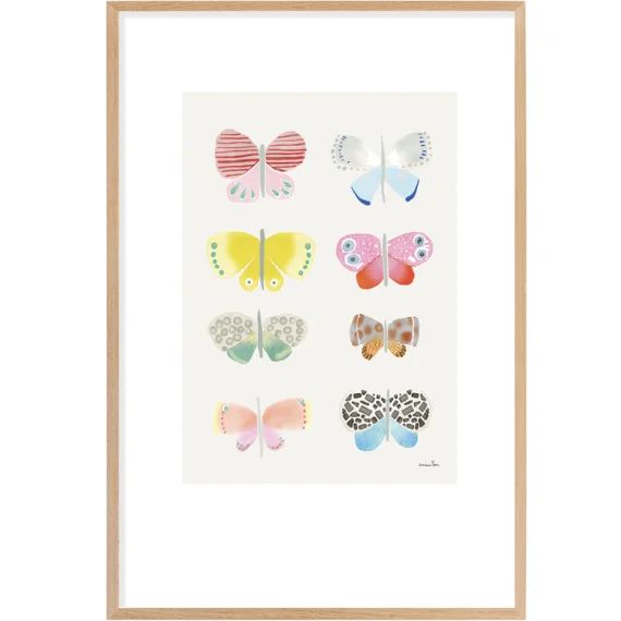 Affiche papillons aquarelle (60 x 40 cm)