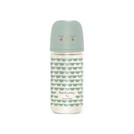 Biberon en verre tétine SXPro M Bonhomia vert d&rsquo;eau (240 ml)