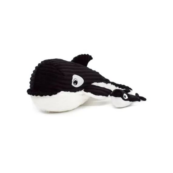 Peluche Morfalou l&rsquo;orque maman et bébé Les Ptipotos noir