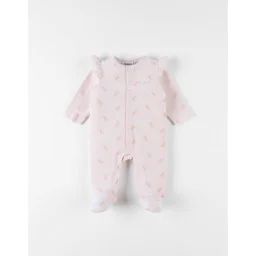 Pyjama 1 Pièce Imprimés Libellules En Velours, Clair Rose