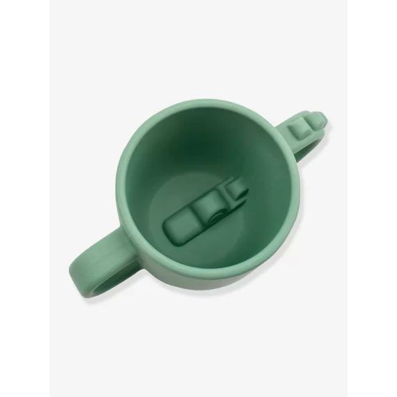 Tasse à 2 poignées DONE BY DEER Peekaboo Crocodile en silicone vert