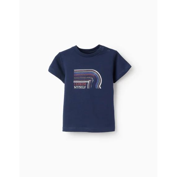 T-shirt À Manches Courtes Bleu Foncé