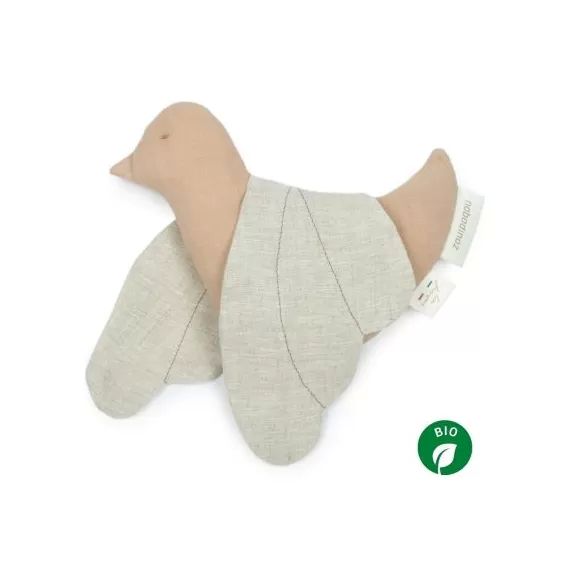 Hochet oiseau Lin français sand (21 cm)