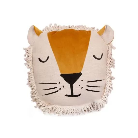 Coussin Lion Farniente jaune (32 x 35 cm)