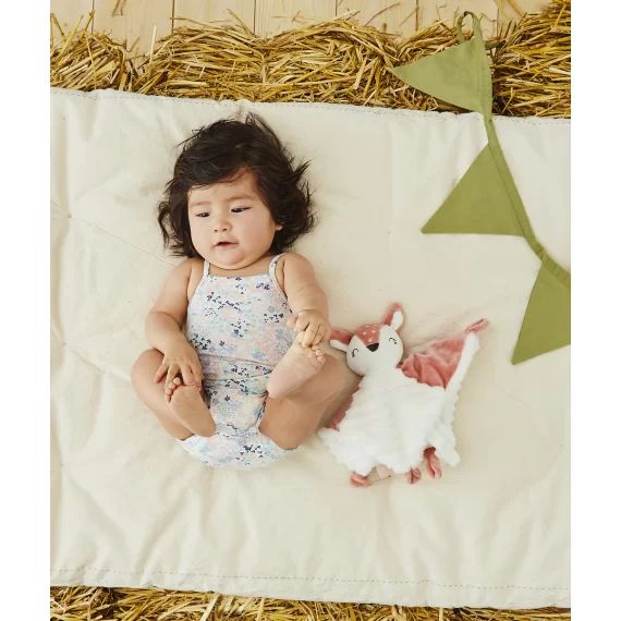Lot de 3 bodies à bretelles unis et fleuris en coton biologique