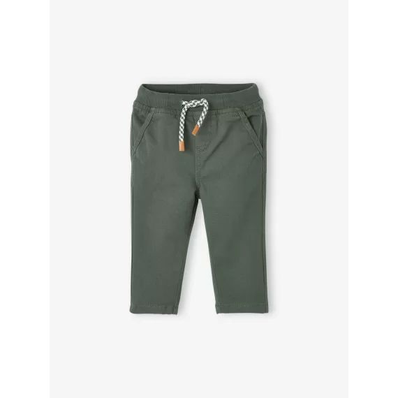 Pantalon en sergé doublé bébé garçon vert bouteille