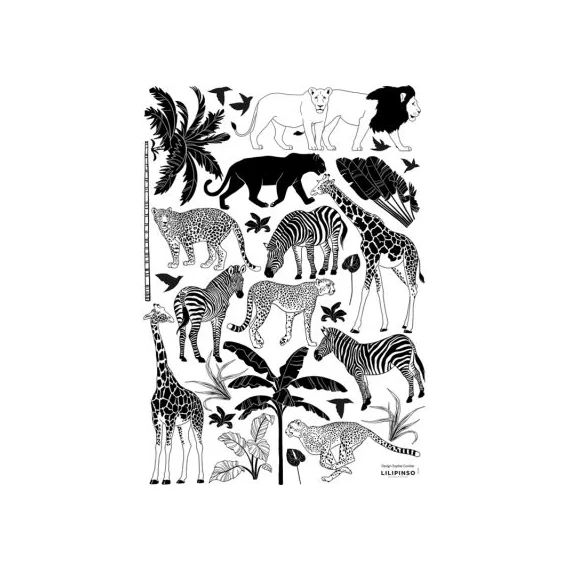Planche de stickers A3 Wild Animals