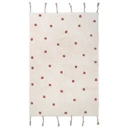 Tapis Chambre Enfant Coton Lavable À Pois Nümi Ambre