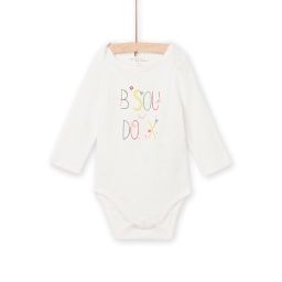 Body Écru À Pois Lettrage Fantaisie Bébé Fille