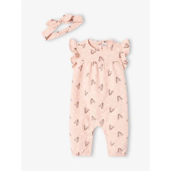 Ensemble fille 2 pièces Disney® Bambi combinaison + bandeau vieux rose