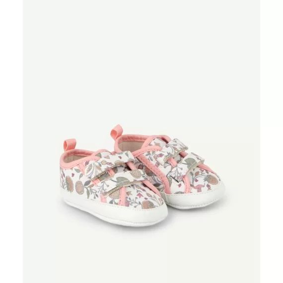 Chaussons style baskets bébé fille en coton et imprimées –  – Soldes