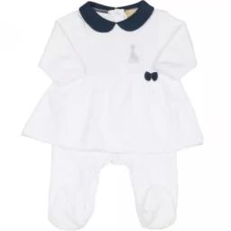 Pyjama robe en velours blanc Sophie la girafe (1 mois)