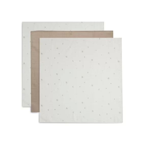Lot de 3 langes en coton Stargaze Biscuit (70 x 70 cm)