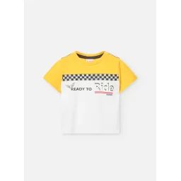 T-shirt À Manches Courtes Avec Col Rond Jaune