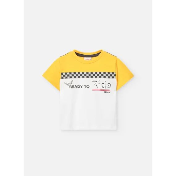 T-shirt À Manches Courtes Avec Col Rond Jaune
