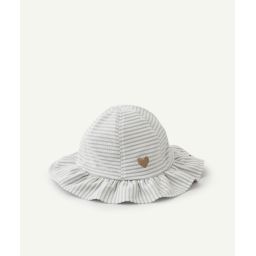 Bob bébé fille matière maillot de bain en fibres recyclées rayé bleu