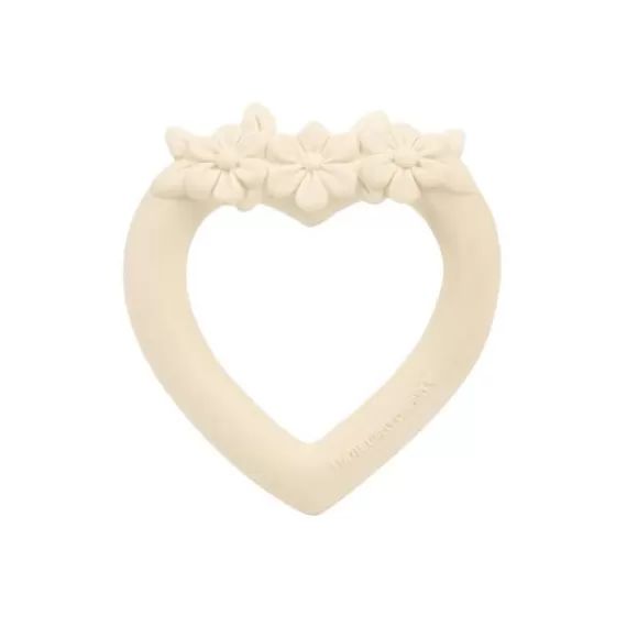 Anneau de dentition en caoutchouc Coeur crème