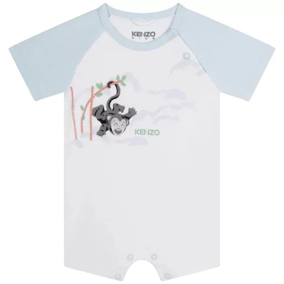 Combinaison short en coton Garçon Blanc