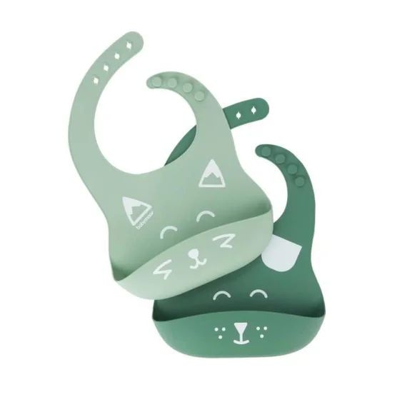 Babymoov Lot De 2 Bavoirs En Silicone Bib&rsquo;isy, Avec Poche Ventrale Vert