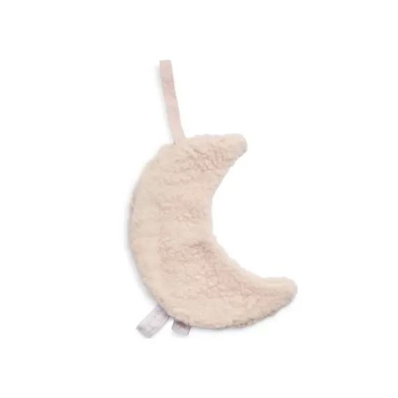Doudou attache sucette Lune pale pink rose pâle