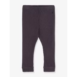 Legging en maille côtelée coton bio PETIT BATEAU gris