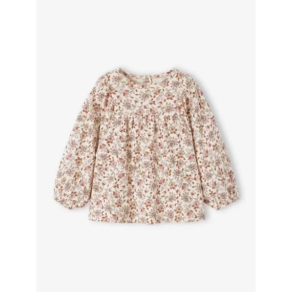 Tee-shirt imprimé bébé manches longues écru
