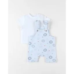 Ensemble Salopette + T-shirt Ciel Bleu