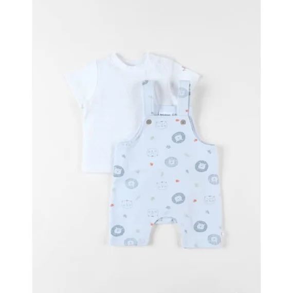 Ensemble Salopette + T-shirt Ciel Bleu