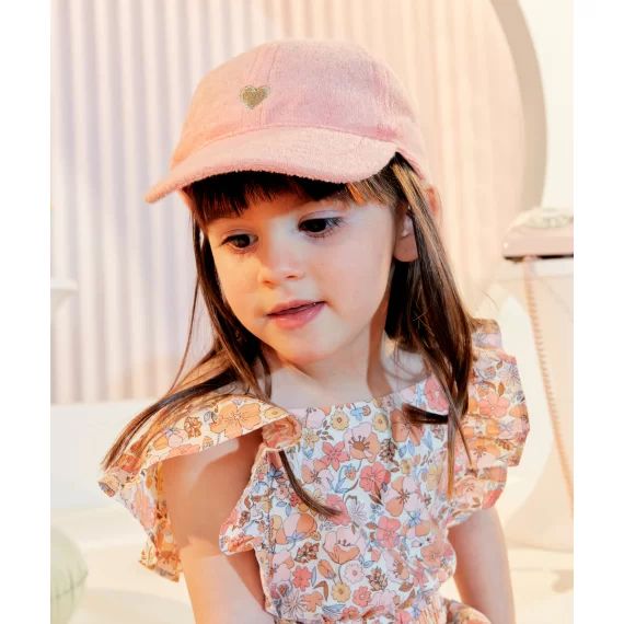 Casquette bébé fille rose matière éponge –  – Soldes