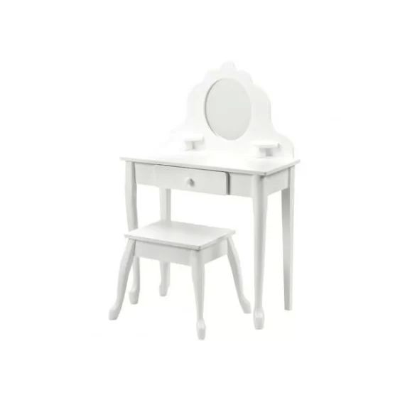 Coiffeuse enfant blanche avec tabouret