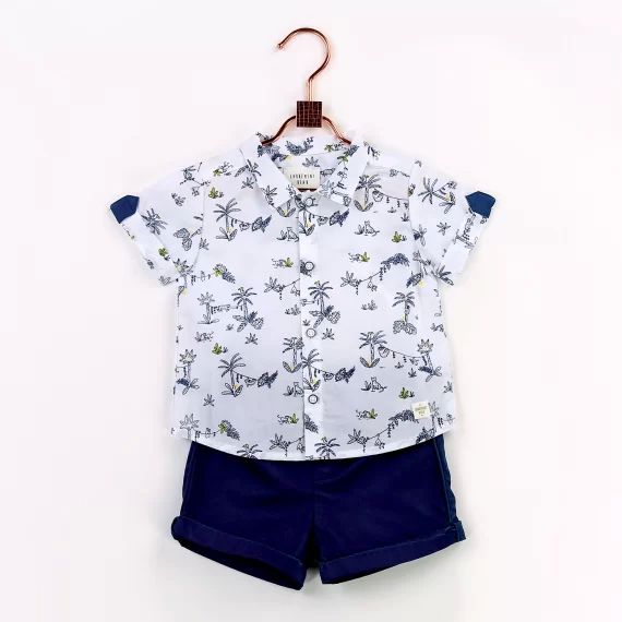 Chemise à manches courtes Garçon Blanc